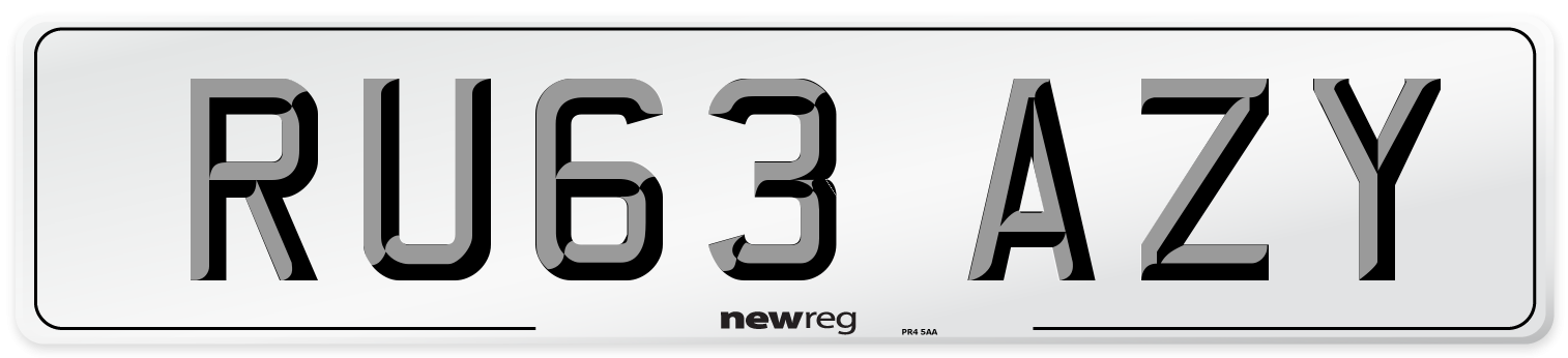 RU63 AZY Number Plate from New Reg